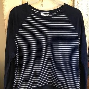 Sonoma blue and white striped warm soft long sleeve top